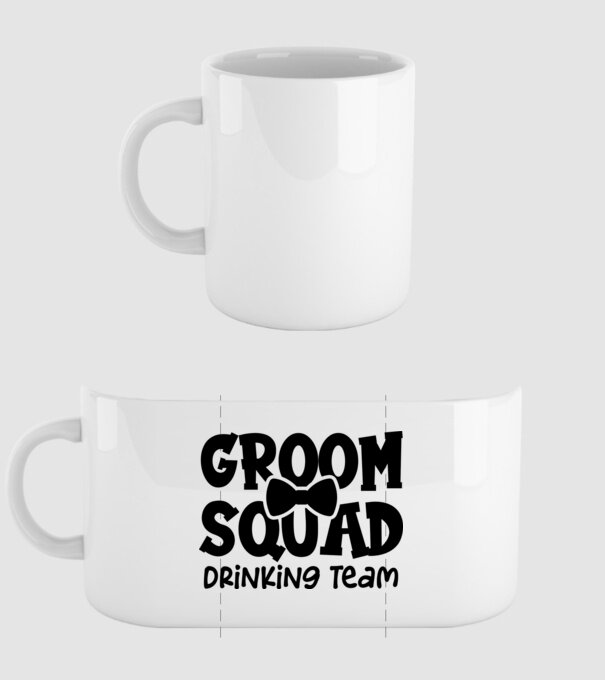 Groom Squad model alb pe tricou