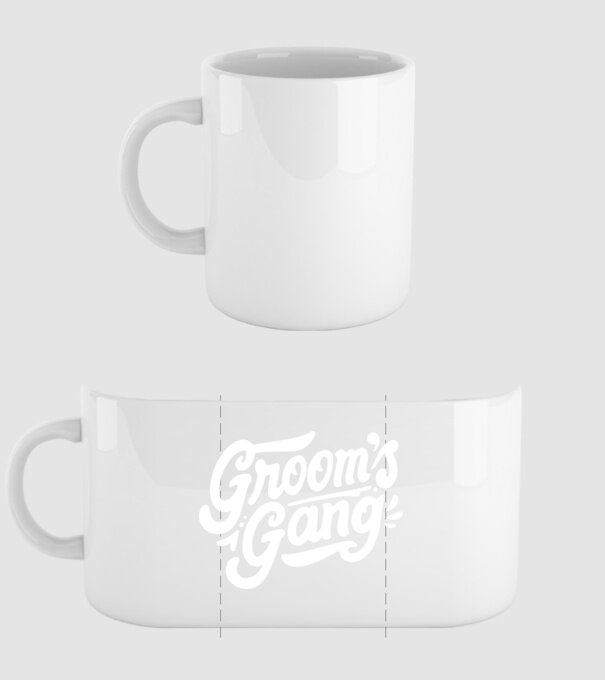 Grooms Gang model alb pe tricou
