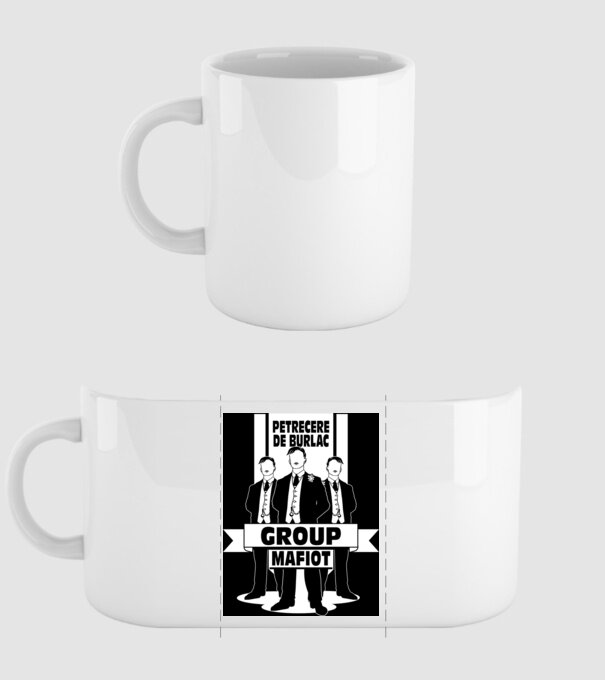 Group Mafiot model alb pe tricou