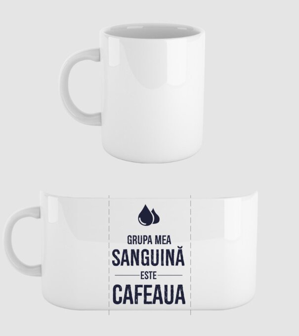 Grupa mea sanguină este cafeaua model alb pe tricou