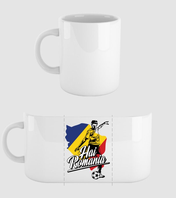 Hai romania fotbal model alb pe tricou