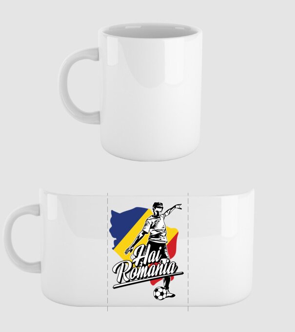 Hai romania fotbal model alb pe tricou