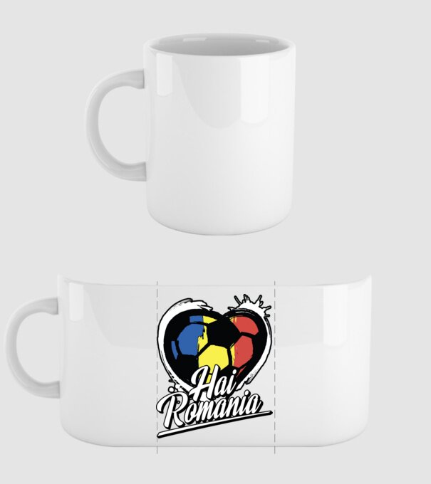Hai romania heart model alb pe tricou