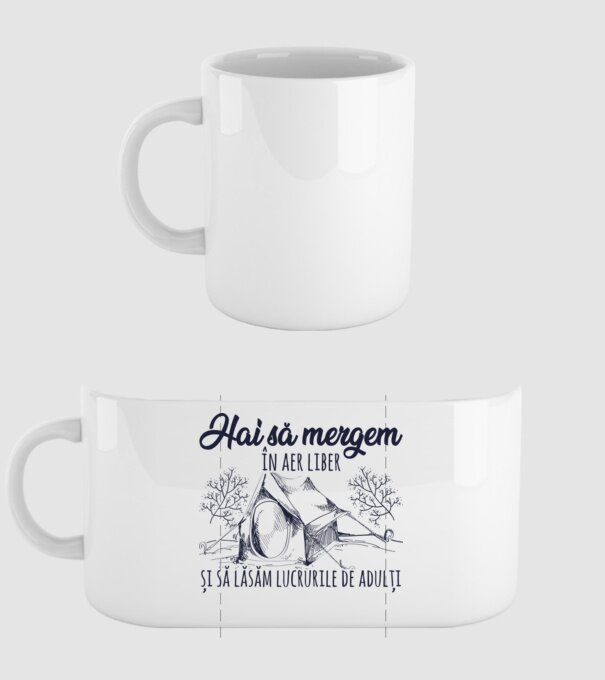 Hai să mergem în aer liber și să lăsăm lucrurile de adulți model alb pe tricou