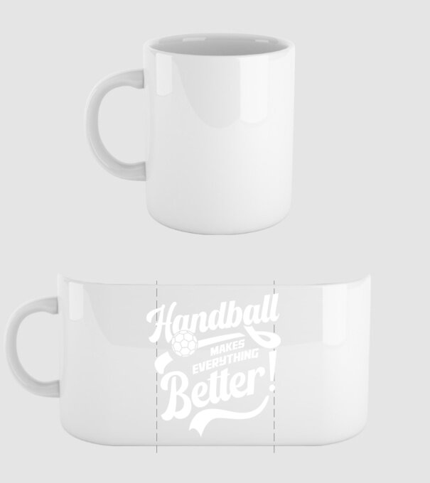 Handball makes everything better model alb pe tricou
