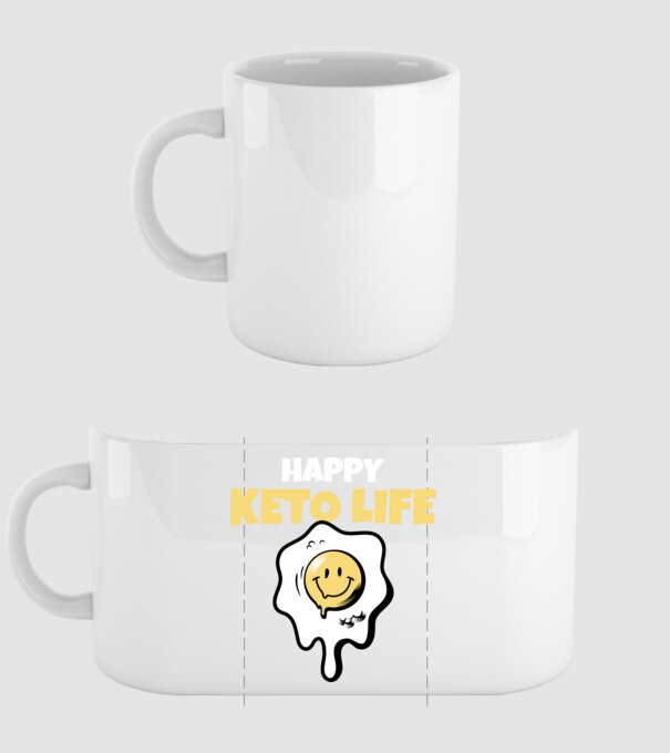HAPPY KETO LIFE model alb pe tricou