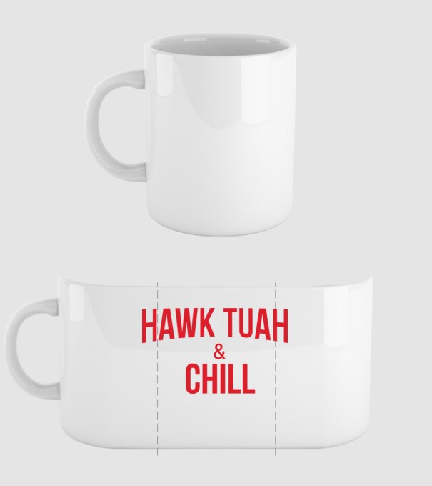 Hawk tuah and chill red netflix model alb pe tricou