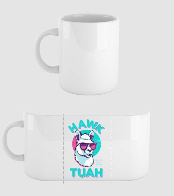 Hawk tuah llama retro sunglasses model alb pe tricou