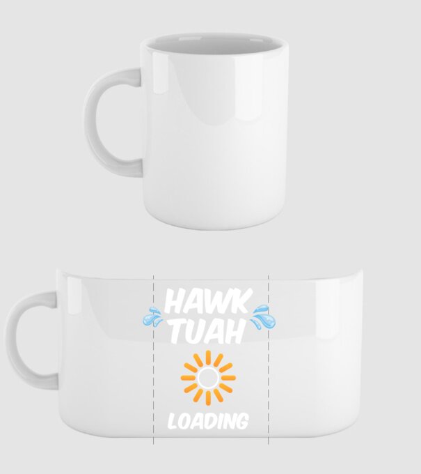 Hawk Tuah loading raindrop model alb pe tricou
