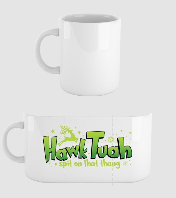 Hawk tuah xmas model alb pe tricou