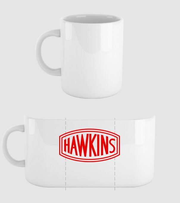 hawkins stranger things model alb pe tricou