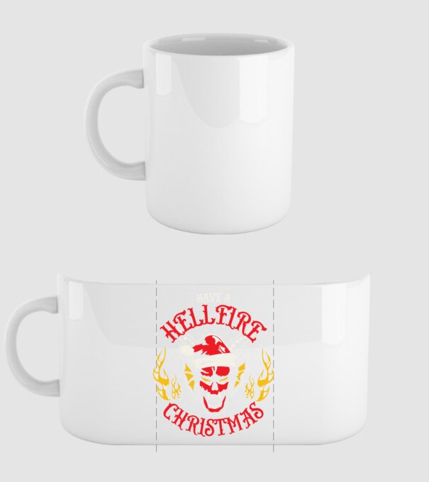 Hellfire Christmas model alb pe tricou