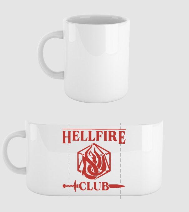 hellfire club 85 model alb pe tricou