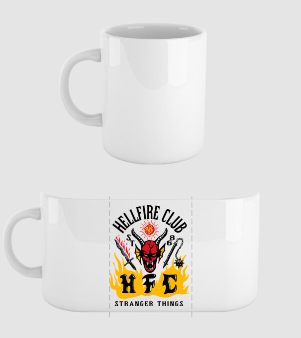 hellfire club 86 stranger things model alb pe tricou
