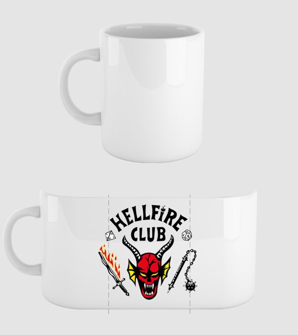 HELLFIRE CLUB model alb pe tricou