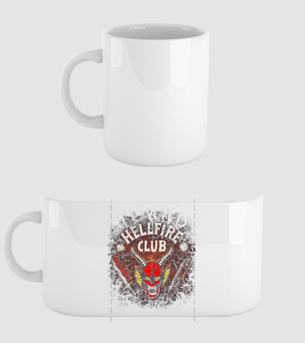 hellfire club stranger things model alb pe tricou