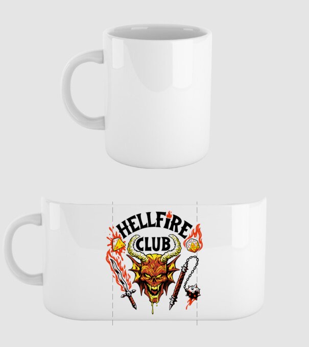 Hellfire ok model alb pe tricou