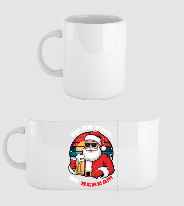 Ho ho ține mi berea! Negru model alb pe tricou