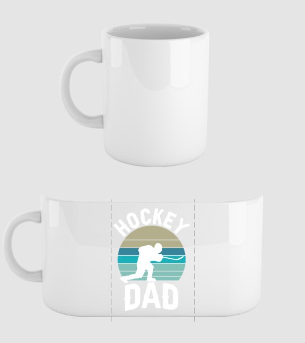 Hockey dad model alb pe tricou