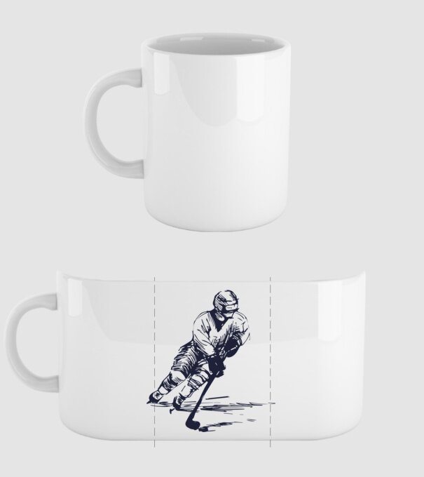 Hockey player model alb pe tricou