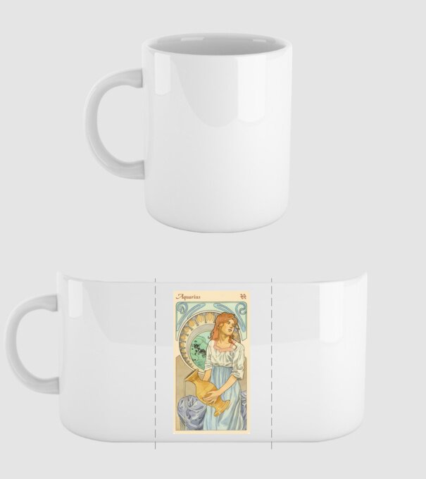 Horoscop Tarot VARSATOR model alb pe tricou