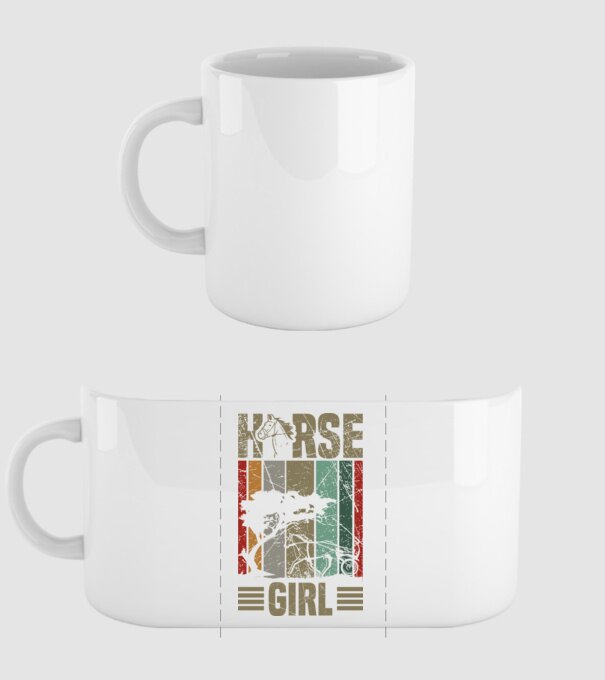 Horse girl model alb pe tricou