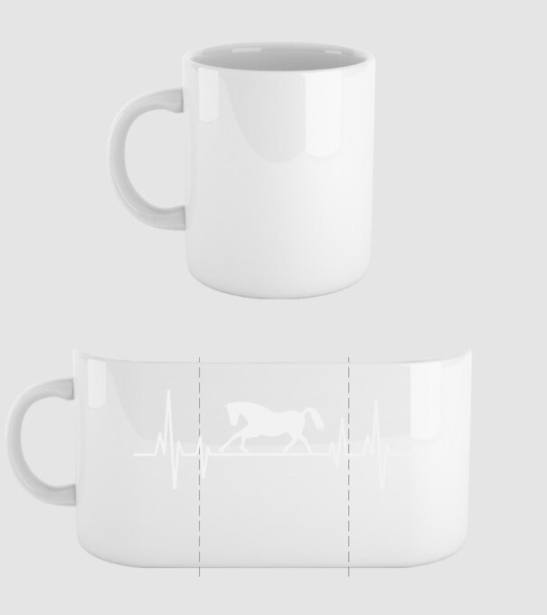 horse heartbeat model alb pe tricou