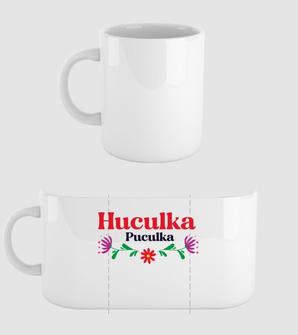 Huculka Puculka model alb pe tricou