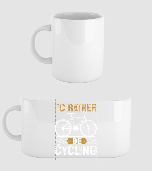 I'd rather be cycling model alb pe tricou