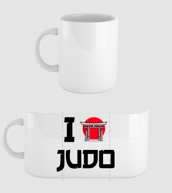 I love Judo model alb pe tricou