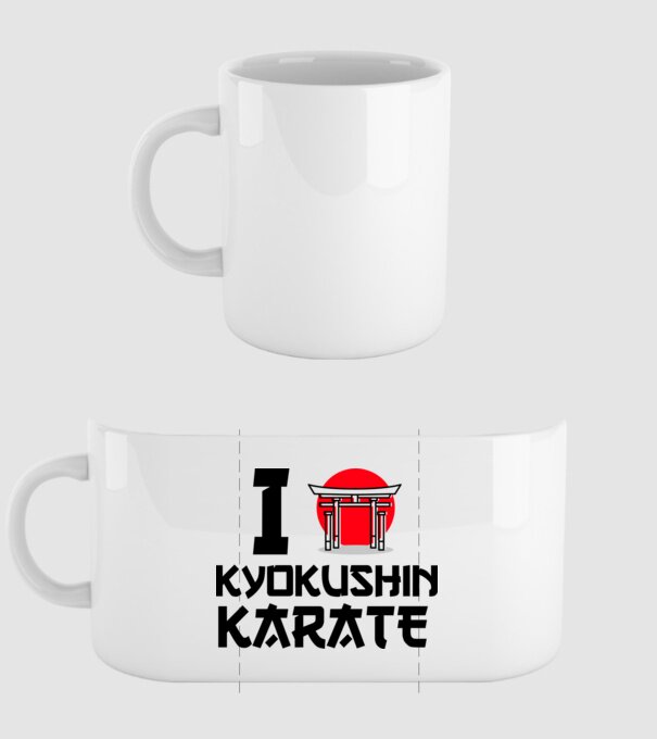 I love Kyokushin Karate model alb pe tricou