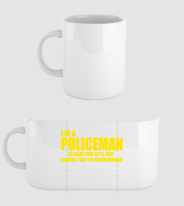 'I''m a policeman' model alb pe tricou