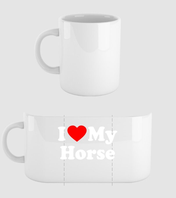 i ove my horse model alb pe tricou