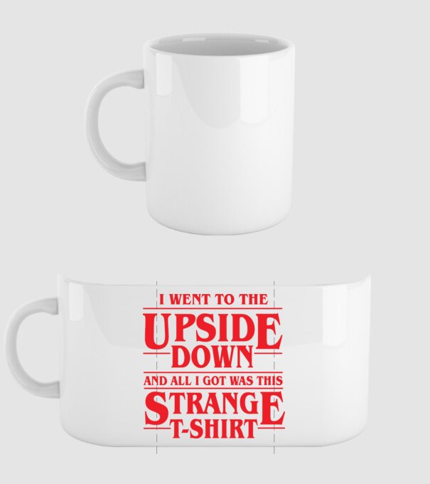 i went to the upside down model alb pe tricou