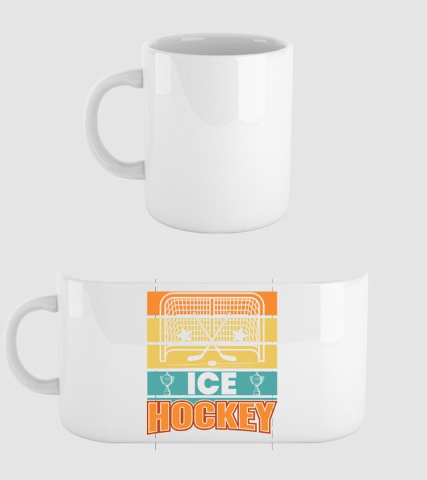 Ice Hockey model alb pe tricou