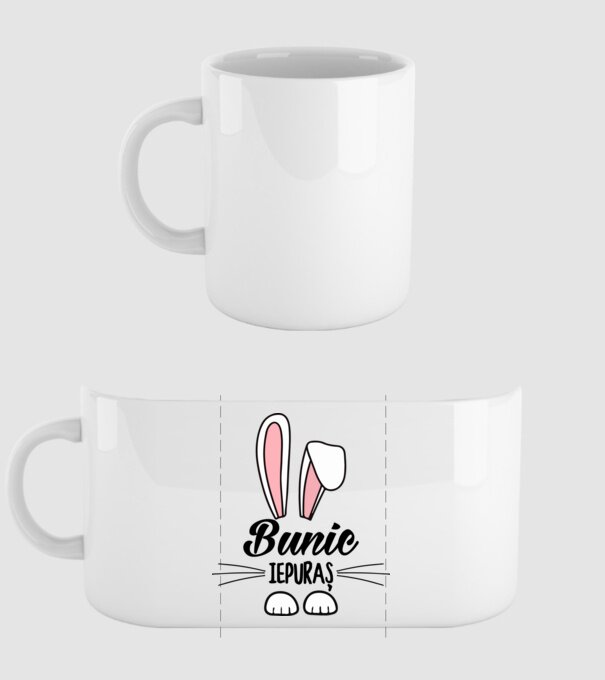 iepuraș bunic model alb pe tricou