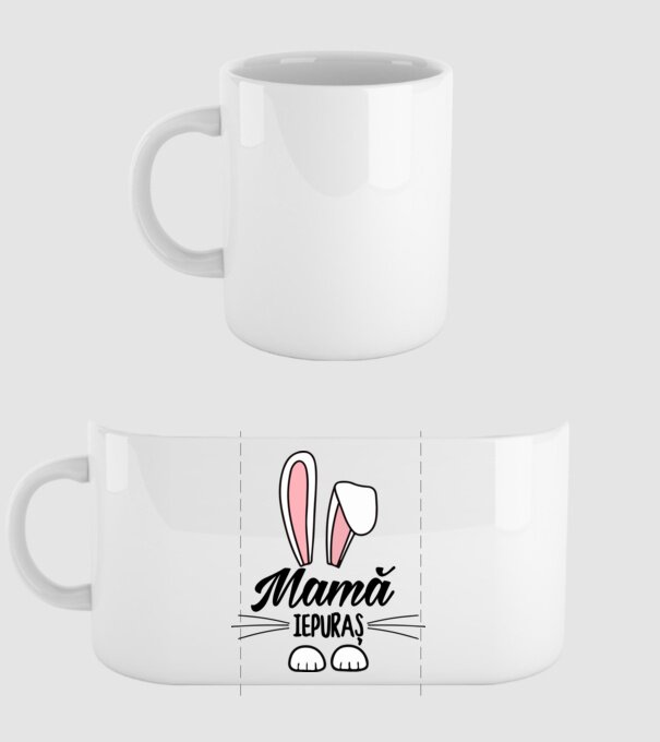 iepuraș mamă model alb pe tricou