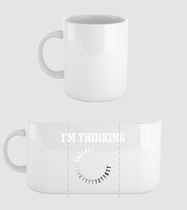 Im thinking model alb pe tricou