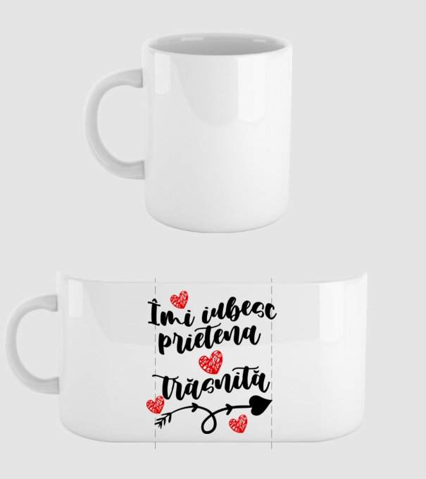 Îmi iubesc prietena mea trăsnită model alb pe tricou
