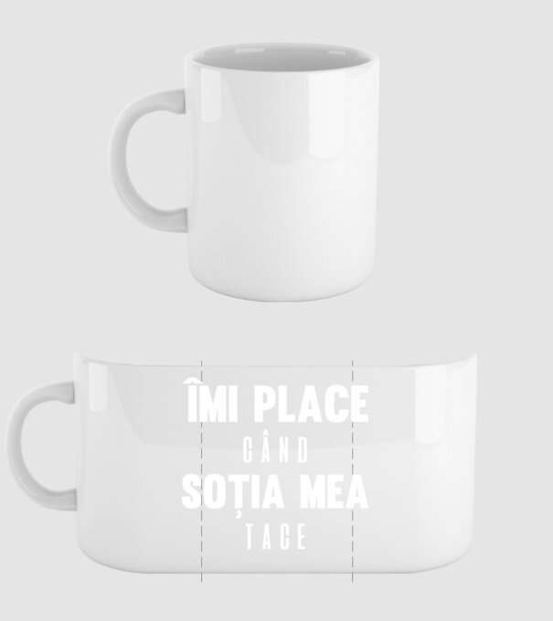 îmi place când soția mea tace model alb pe tricou