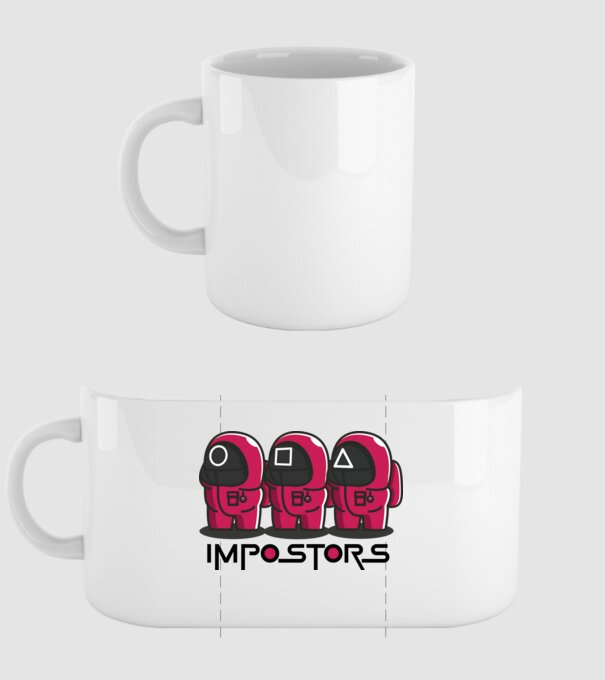 impostors squid game model alb pe tricou