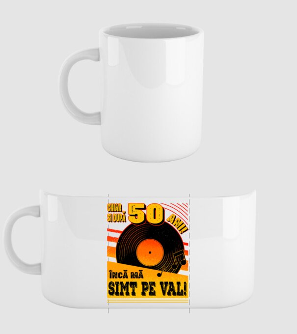 Încă mă simt pe val! 50 model alb pe tricou