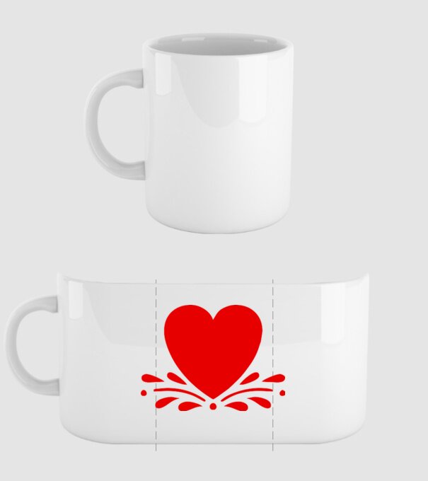 inimă Valentine model alb pe tricou