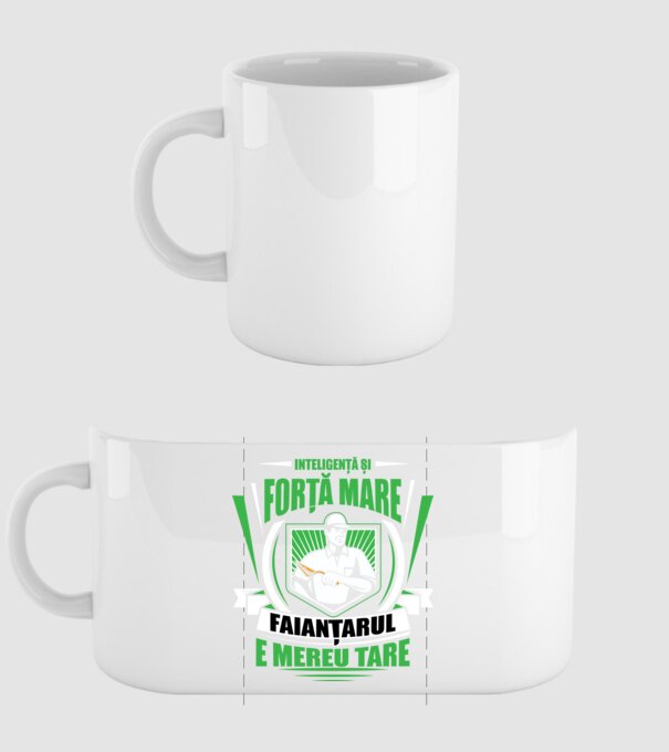 Inteligență și forță mare, faianțarul e mereu tare model alb pe tricou