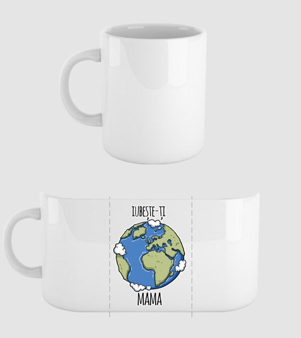 iubește-ți mama model alb pe tricou