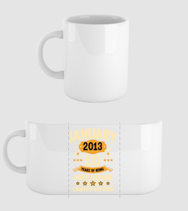 January 2013 10 years of being limited edition model alb pe tricou