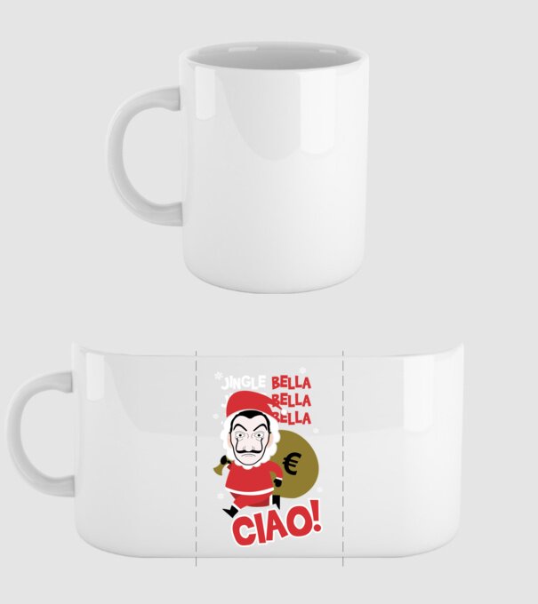 jingle bella christmas la casa de papel model alb pe tricou