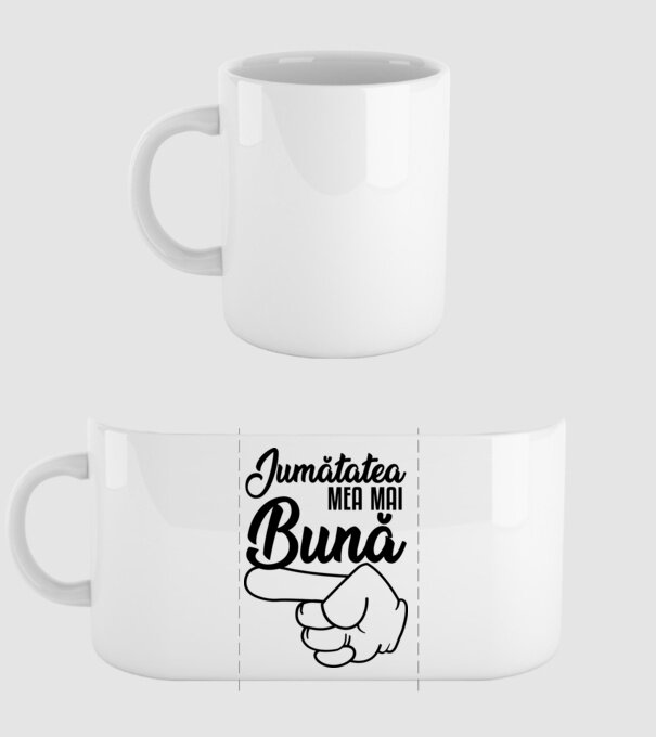 jumătatea mea mai bună model alb pe tricou