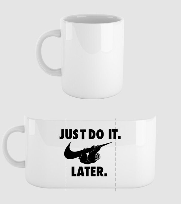 Just do it later model alb pe tricou