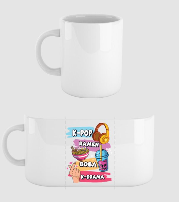 K-POP RAMEN BOBA K-DRAMA model alb pe tricou